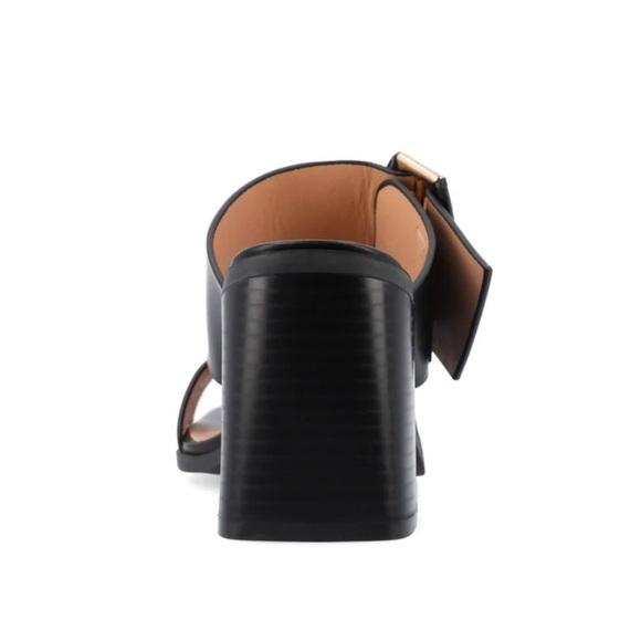 Journee Collection Women’s Junie Black Block Heel Sandals Shoes Size 10 NIB - Picture 7 of 12